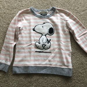Girls size 5 Snoopy Striped Pullover